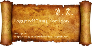 Mogyoróssy Koridon névjegykártya